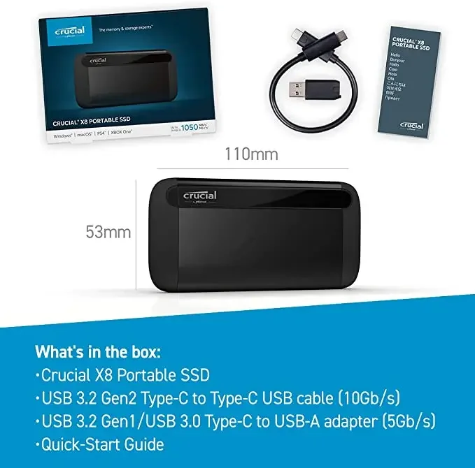 Nouveau SSD portable Crucial X - Ssd 1Tb avis et prix